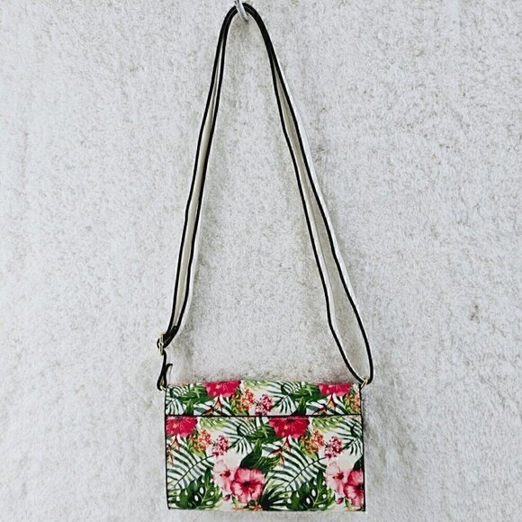 Franco Sarto Floral Crosshatch Texture Faux Leather Mini Crossbody Organizer - Picture 5 of 16